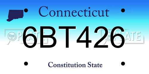 6BT426 Connecticut License Plate