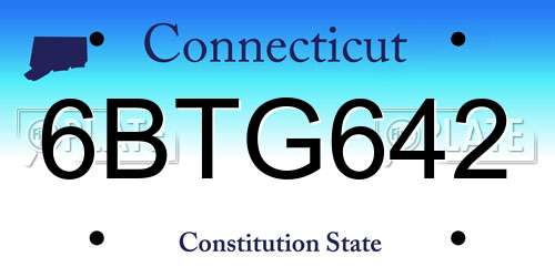 6BTG642 Connecticut License Plate