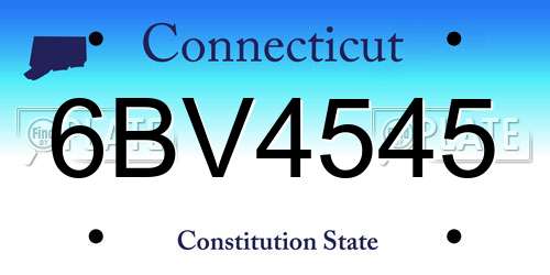 6BV4545 Connecticut License Plate