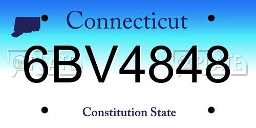 6BV4848 Connecticut License Plate