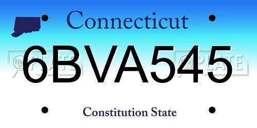 6BVA545 Connecticut License Plate
