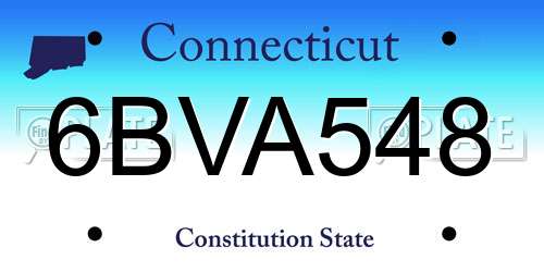6BVA548 Connecticut License Plate