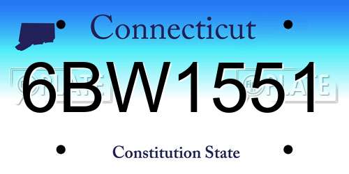 6BW1551 Connecticut License Plate