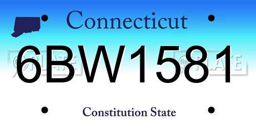 6BW1581 Connecticut License Plate