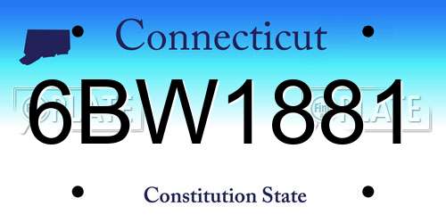 6BW1881 Connecticut License Plate