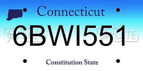 6BWI551 Connecticut License Plate