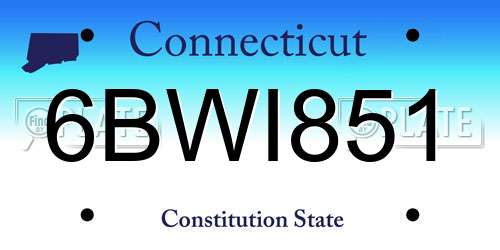 6BWI851 Connecticut License Plate