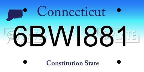 6BWI881 Connecticut License Plate