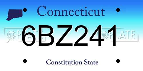 6BZ241 Connecticut License Plate