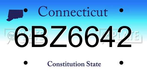6BZ6642 Connecticut License Plate