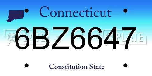 6BZ6647 Connecticut License Plate
