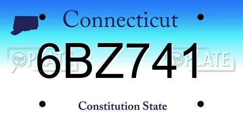 6BZ741 Connecticut License Plate