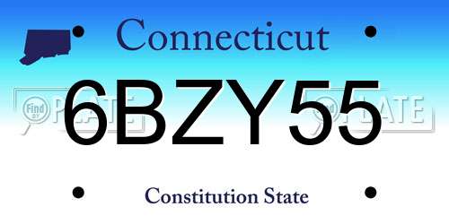 6BZY55 Connecticut License Plate