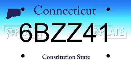 6BZZ41 Connecticut License Plate