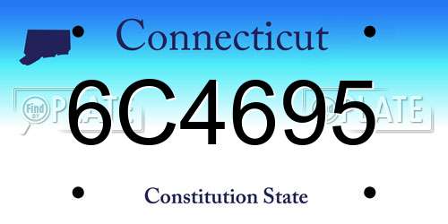 6C4695 Connecticut License Plate