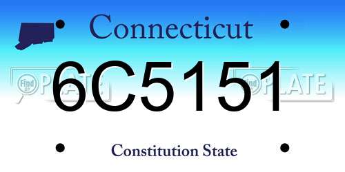 6C5151 Connecticut License Plate