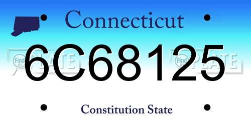 6C68125 Connecticut License Plate