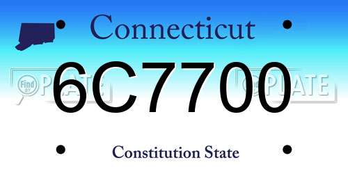 6C7700 Connecticut License Plate