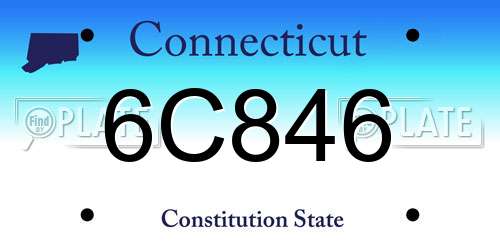 6C846 Connecticut License Plate