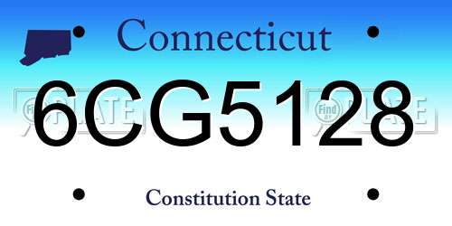 6CG5128 Connecticut License Plate