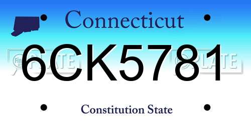 6CK5781 Connecticut License Plate