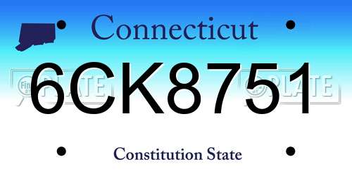 6CK8751 Connecticut License Plate