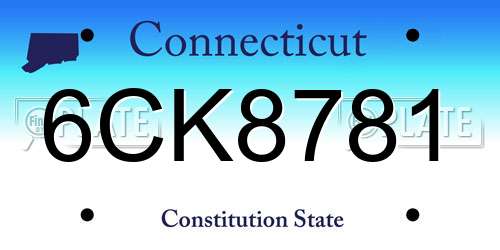 6CK8781 Connecticut License Plate
