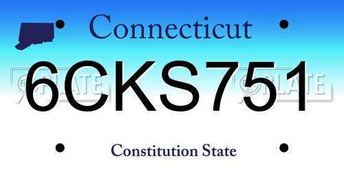 6CKS751 Connecticut License Plate