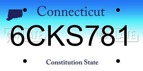6CKS781 Connecticut License Plate