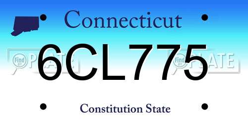 6CL775 Connecticut License Plate