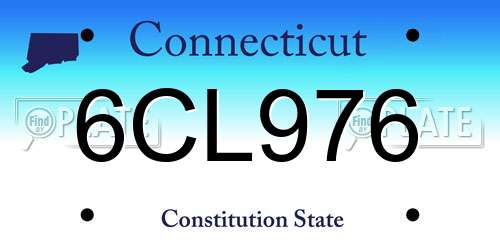 6CL976 Connecticut License Plate