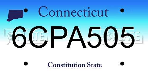 6CPA505 Connecticut License Plate