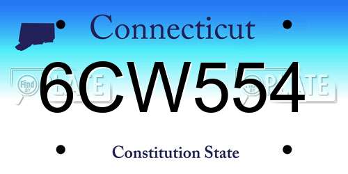 6CW554 Connecticut License Plate