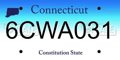 6CWA031 Connecticut License Plate
