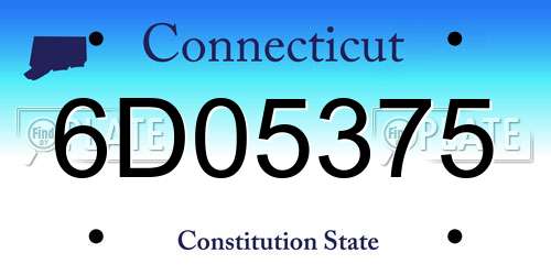 6D05375 Connecticut License Plate
