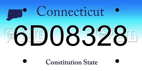 6D08328 Connecticut License Plate