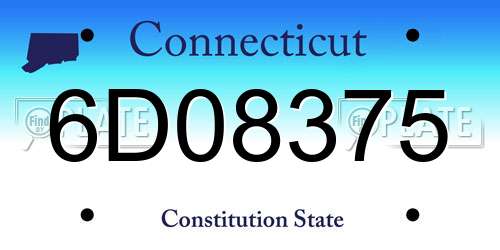 6D08375 Connecticut License Plate