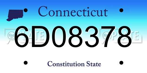 6D08378 Connecticut License Plate