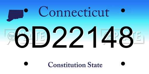 6D22148 Connecticut License Plate