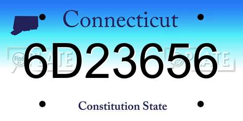 6D23656 Connecticut License Plate