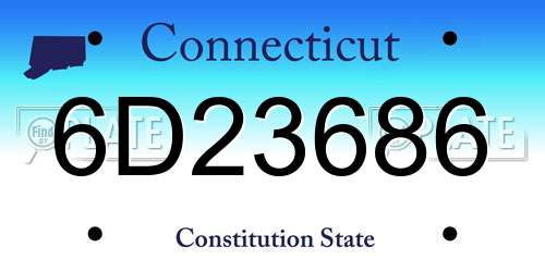6D23686 Connecticut License Plate