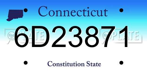 6D23871 Connecticut License Plate