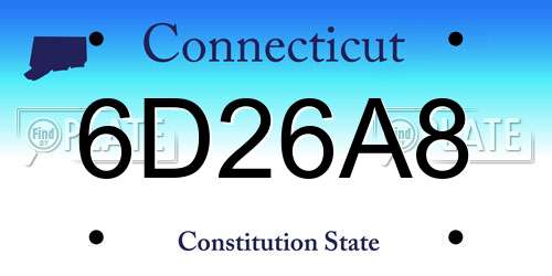 6D26A8 Connecticut License Plate