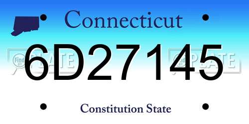 6D27145 Connecticut License Plate