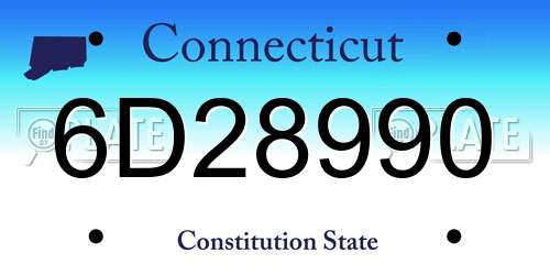 6D28990 Connecticut License Plate