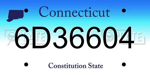 6D36604 Connecticut License Plate