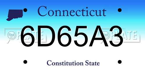 6D65A3 Connecticut License Plate