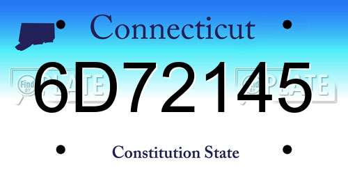 6D72145 Connecticut License Plate