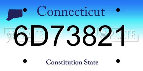 6D73821 Connecticut License Plate