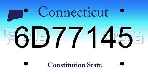 6D77145 Connecticut License Plate